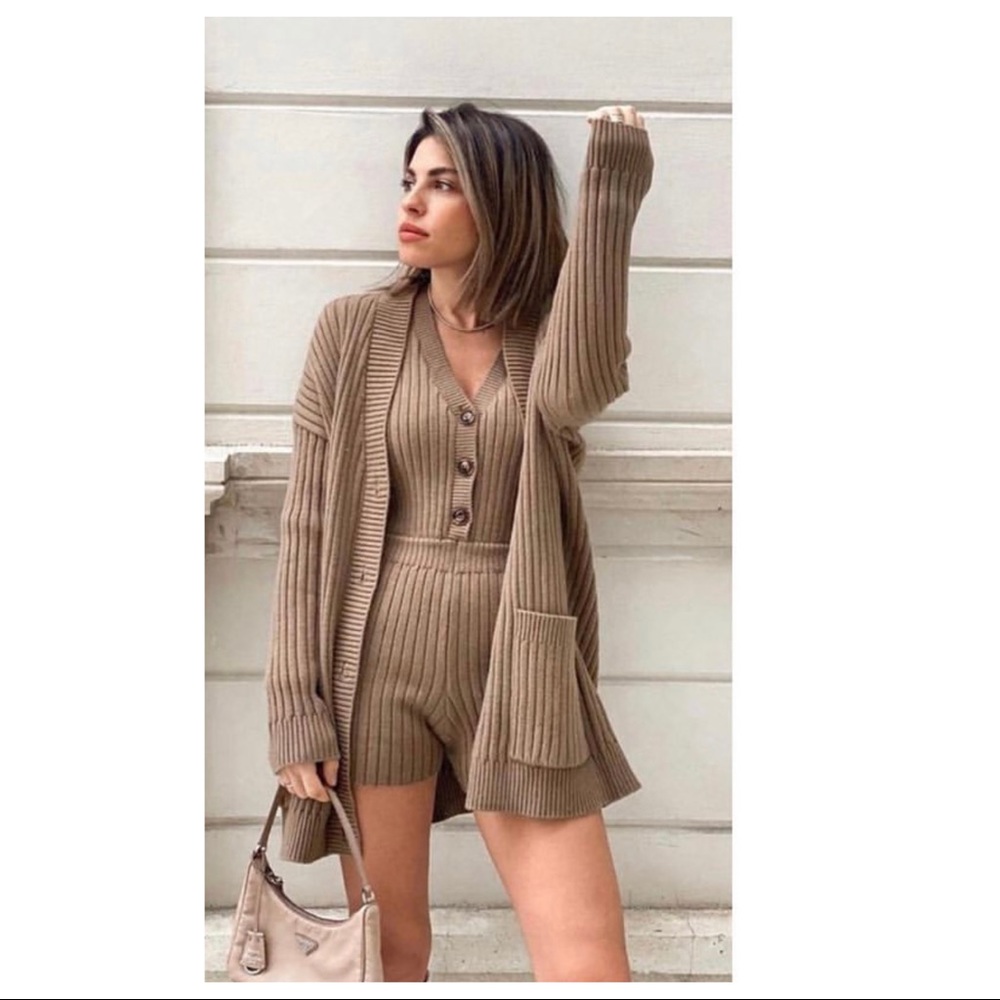 Zara Short Knit Jumpsuit